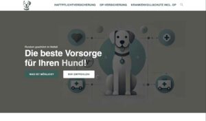 Screenshot der WordPress-Website versichere-deinen-hunde.de, die mit ansprechendem Design und benutzerfreundlicher Navigation die Vielseitigkeit und Leistungsfähigkeit von WordPress, umgesetzt von der addLeader GmbH, präsentiert.